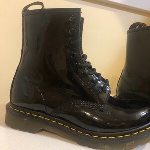 Black patent Doc Martens boots, size 7 US